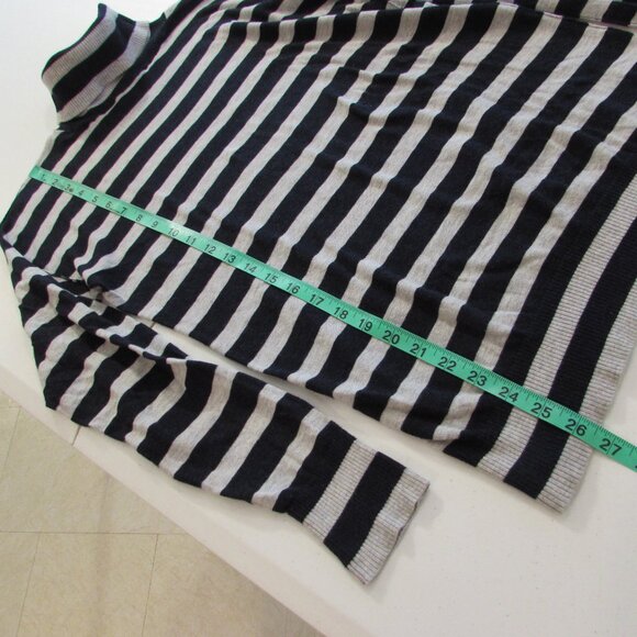 Banana Republic Super Soft "Cashmere-Like Cotton" Blue/Gray Stripe Turtleneck - Picture 15 of 16